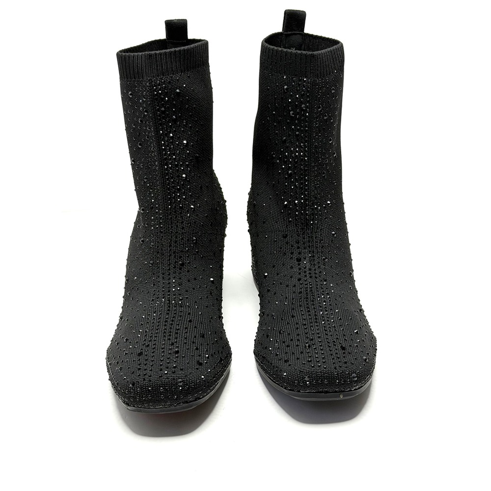 Kenneth Cole Reaction Women's Renee Jewel Booties Black Knit Size 7M NWT/BOX